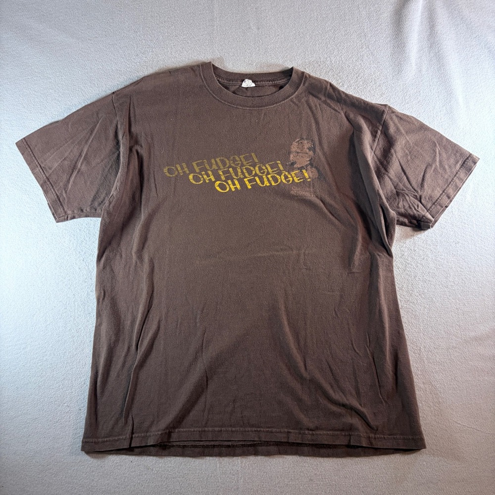 A Christmas Story Oh Fudge Ralphie Graphic T-Shirt Mens XL Brown Cotton Tee